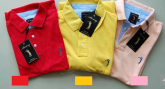 Aleatory - Camisa Polo Lisa Vermelha/Amarela/Rosa (M/G)